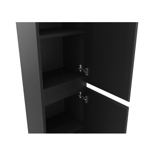 Armoire De Rangement De Angela 150 Cm    Noir Mat   Meuble Rangement