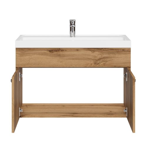 Meuble De Salle De Bain Paso 01 80 X 40 Cm Lavabo Chene – Armoire De Rangement