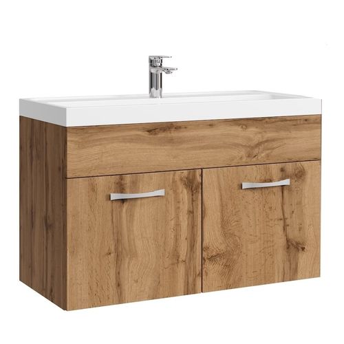 Meuble De Salle De Bain Paso 01 80 X 40 Cm Lavabo Chene – Armoire De Rangement