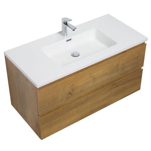 Meuble De Salle De Bain Angela 100 Cm Lavabo Chene – Armoire De Rangement Meuble Lavabo