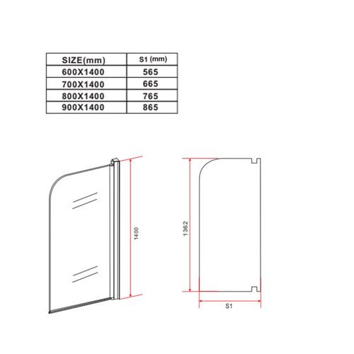 Paroi Baignoire Torino 60 X 140 Cm Chrome   Verre Transparent