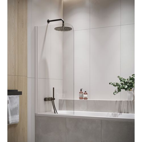 Paroi Baignoire Torino 60 X 140 Cm Chrome   Verre Transparent