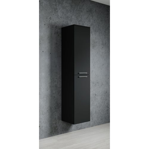 Armoire De Salle De Bain Venus 30 X 30 X 160cm   Noir   Armoire Murale Haute à 2 Portes