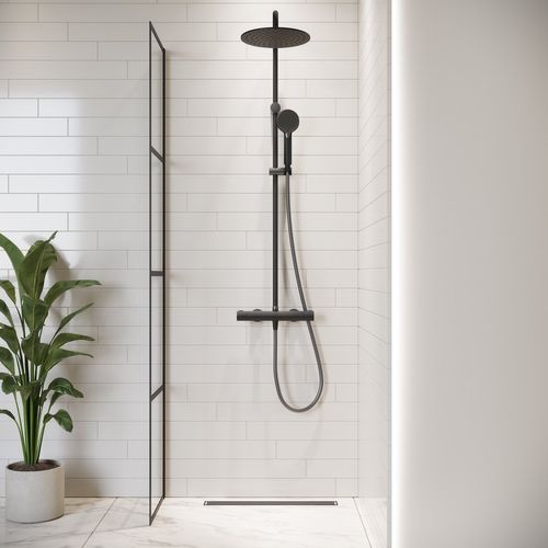 Paroi De Douche Essos - 40 X 200 Cm - Noir