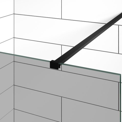 Paroi De Douche Rizani - 90 X 200 Cm - Noir - Verre Teinté