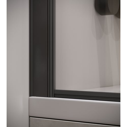 Paroi Baignoire Torino 60 X 140 Cm Noir   Verre Transparent