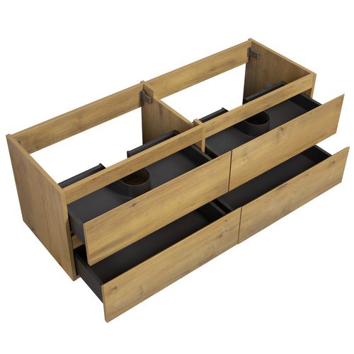 Meuble De Salle De Bain Angela 140cm   Chene – Armoire De Rangement