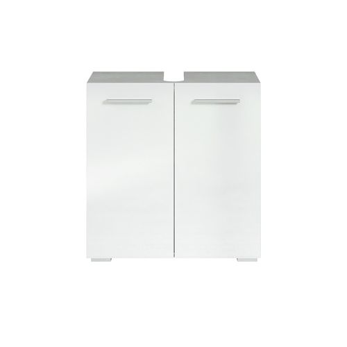 Meuble Vasque Jupiter   Beton Gris Avec Blanc   60 X 30 X 60 Cm   Meuble De Salle De Bain, Colonne,
