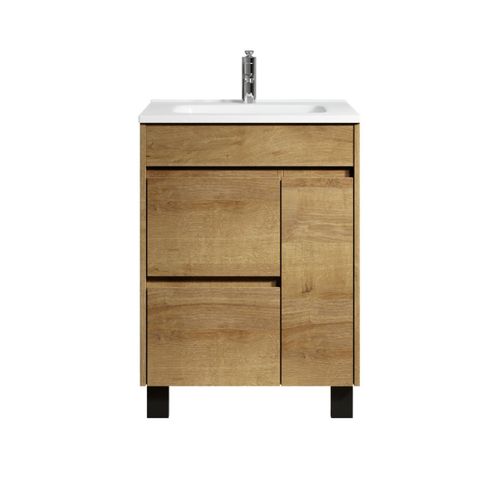 Meuble De Salle De Bain Salzburg 60cm Lavabo Chêne – Armoire De Rangement Meuble Lavabo