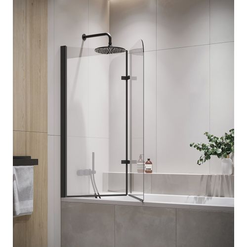 Paroi Baignoire Austin 120 X 140 Cm Noir Verre Transparent