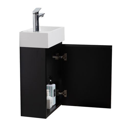 Meuble Lave-mains Angela 40 X 22 Cm Noir Mat