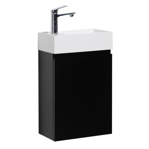 Meuble Lave-mains Angela 40 X 22 Cm Noir Mat