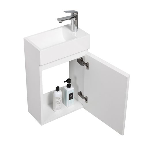 Meuble Lave-mains Angela 40 X 22 Cm Blanc Mat