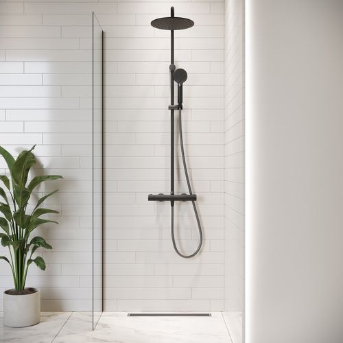 Paroi De Douche Florida - 40 X 200 Cm - Noir