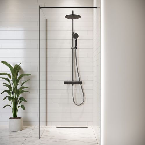 Paroi De Douche Florida - 70 X 200 Cm - Noir