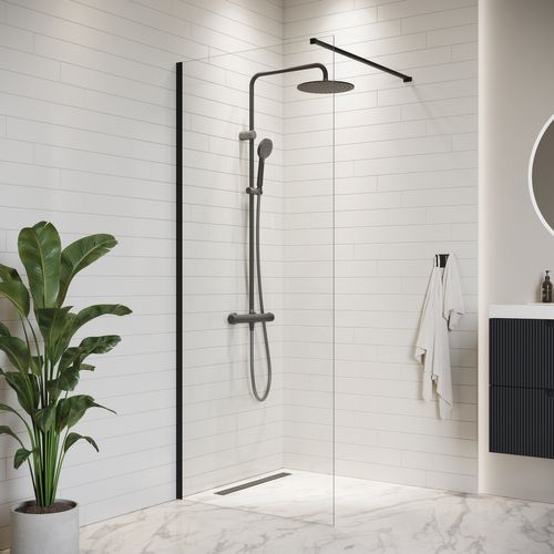 Paroi De Douche Florida - 80 X 200 Cm - Noir