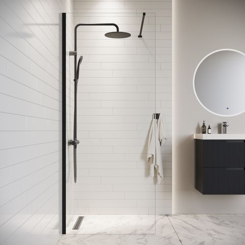 Paroi De Douche Florida - 90 X 200 Cm - Noir