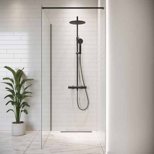 Paroi De Douche Florida - 100 X 200 Cm - Noir