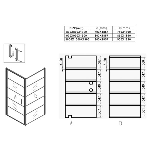 Cabine De Douche Alava   90x90cm   Badplaats   Noir   Verre De Sécurité