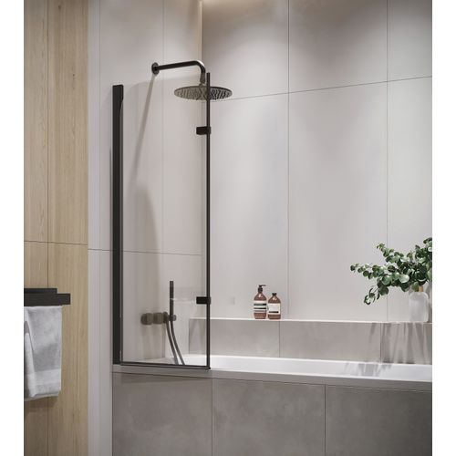 Paroi Baignoire Austin 100 X 140 Cm Noir   Verre Transparent