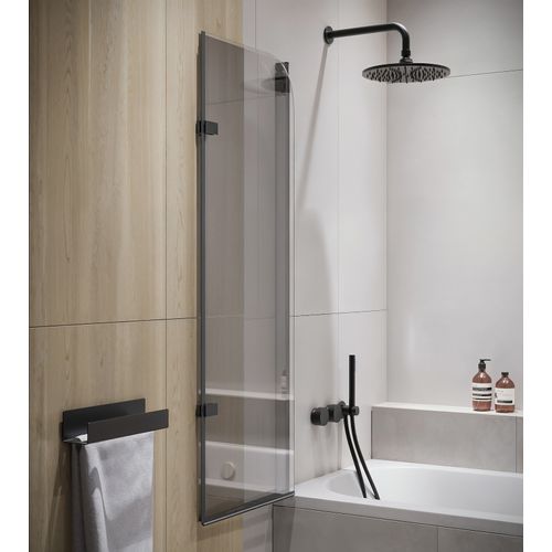 Paroi Baignoire Austin 100 X 140 Cm Noir   Verre Transparent