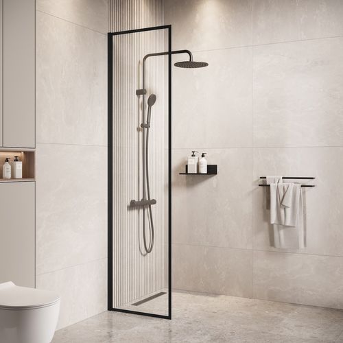 Paroi De Douche Georgia - 40 X 200 Cm - Noir