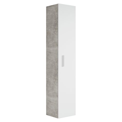 Colonne De Rangement Pluto 150 Cm - Béton Gris Et Blanc