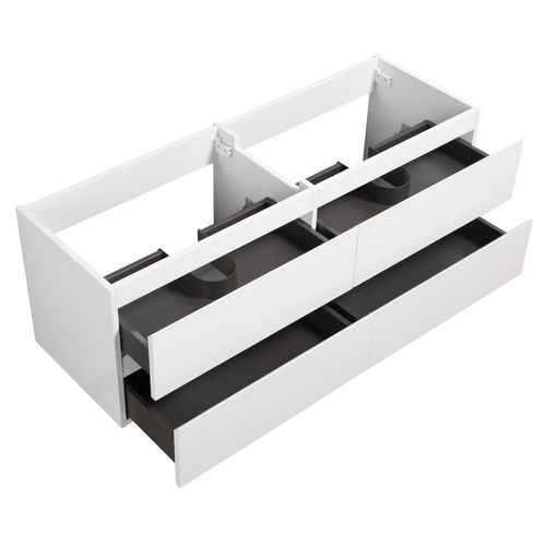 Meuble De Salle De Bain Angela 140cm   Blanc Armoire Rangement