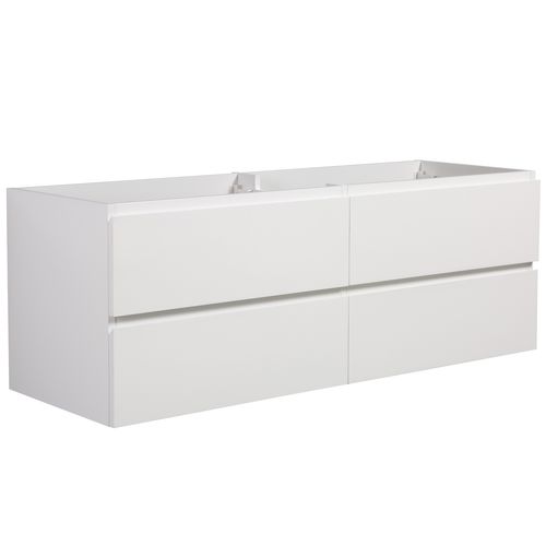 Meuble De Salle De Bain Angela 140cm   Blanc Armoire Rangement