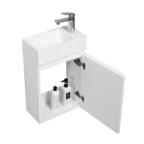 Meuble Lave-Mains Angela 40 X 22 Cm - Blanc Brillant