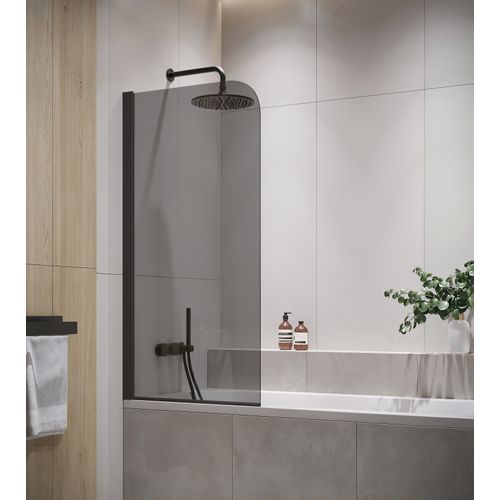 Paroi Baignoire Torino 60 X 140 Cm Noir Verre Noir