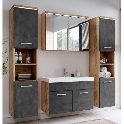 Colonne De Rangement Paso 160 Cm - Chêne Gris