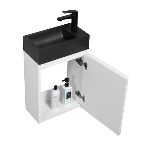 Meuble Lave-Mains Angela 40 X 22 Cm - Blanc Et Noir