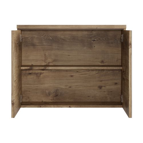 Meuble à Miroir Paso 80 X 60 Cm Chêne Châtaignier Miroir Armoire Miroir Salle De Bains Verre