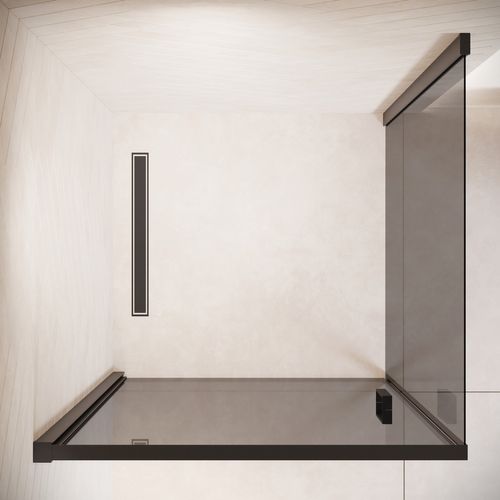 Badplaats Cabine De Douche Alava   90x90cm   Noir   Verre Teinté