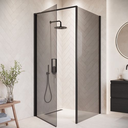 Badplaats Cabine De Douche Alava   90x90cm   Noir   Verre Teinté