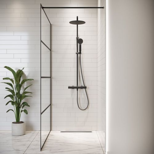 Paroi De Douche Essos - 120 X 200 Cm - Noir