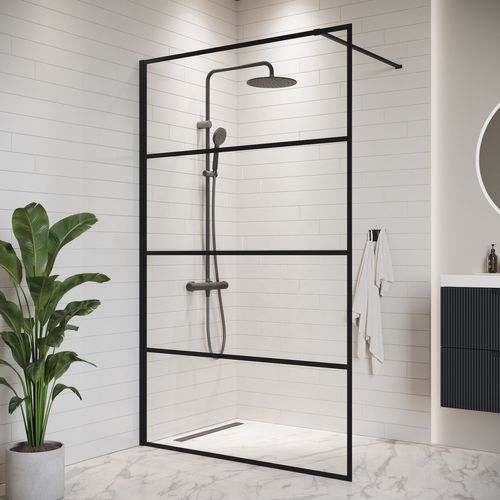 Paroi De Douche Essos - 120 X 200 Cm - Noir