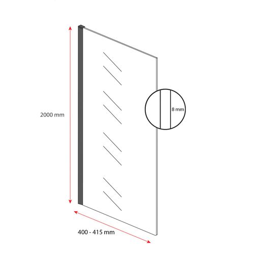 Paroi De Douche Florida - 40 X 200 Cm - Or