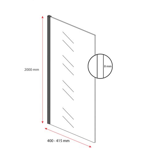 Paroi De Douche Florida - 40 X 200 Cm - Or