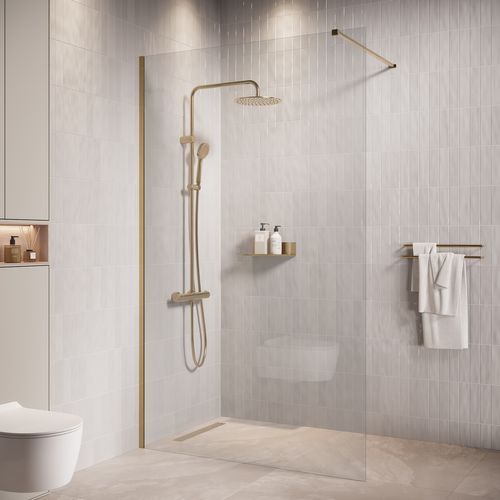 Paroi De Douche Florida - 100 X 200 Cm - Or