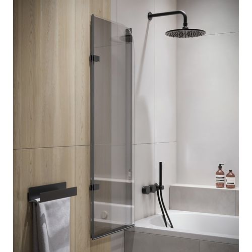 Paroi Baignoire Austin 110 X 140 Cm Noir Verre Transparent