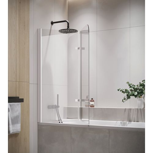 Paroi Baignoire Austin 110 X 140 Cm Chrome Verre Transparent