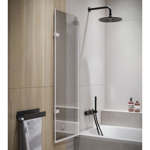 Paroi Baignoire Austin 110 X 140 Cm Chrome Verre Transparent