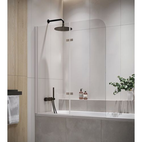 Paroi Baignoire Austin 110 X 140 Cm Chrome Verre Transparent