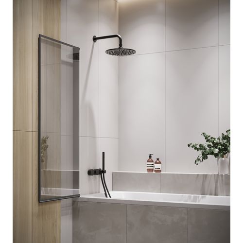 Paroi Baignoire Medal 60 X 140 Cm Noir Verre Transparent