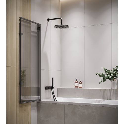 Paroi Baignoire Medal 100 X 140 Cm Noir Verre Transparent