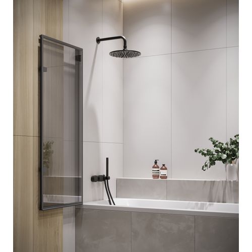 Paroi Baignoire Medal 110 X 140 Cm Noir Verre Transparent
