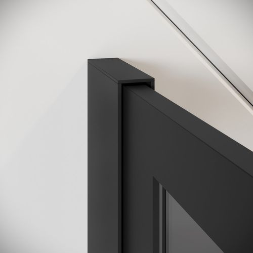 Paroi De Douche Essos - 90 X 200 Cm - Verre Teinté Noir