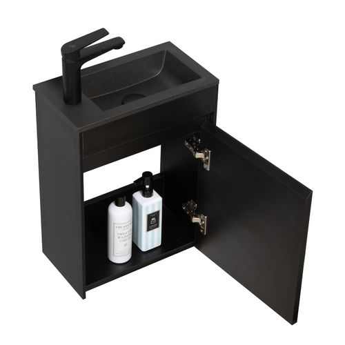 Meuble Lave-Mains Sinta 40 X 22 Cm - Noir Lavabo Noir